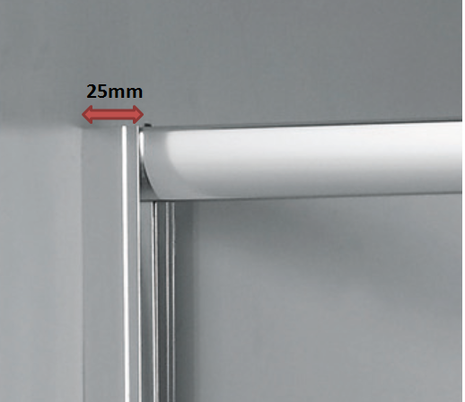 25mm adjustment on shower door wall side