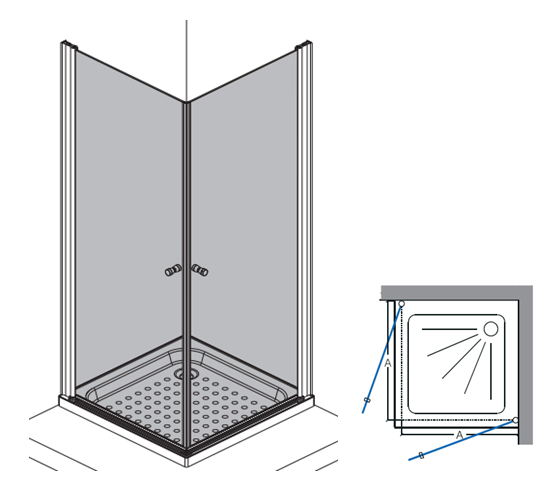 hinged pivot door shower enclosure